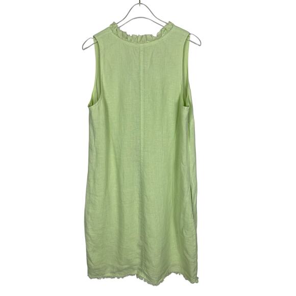 Tommy Bahama Two Palms Ruffle Linen Shift Dress Beach Vacation Green Size Small - Picture 8 of 16